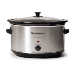 Elite Gourmet Stainless Steel Slow Cooker, 8.5 Quart,MST-900V