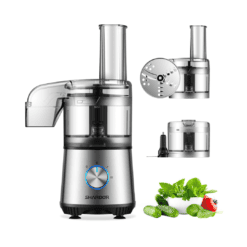 SHARDOR 3.5-Cup Food Processor Vegetable Chopper, 350 Watts with 2 Speeds Plus Pulse, Silver