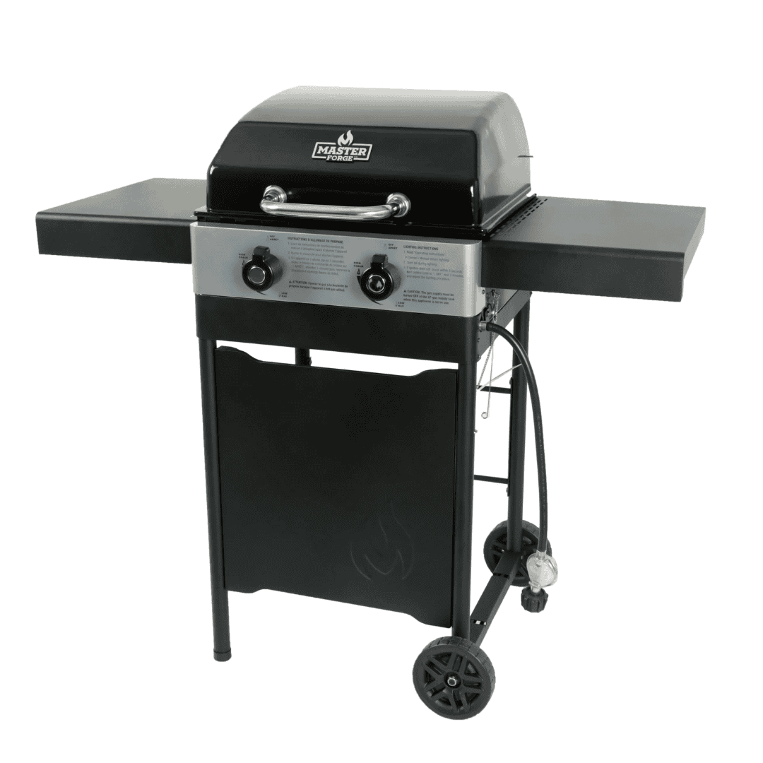 Master Forge Black/Porcelain Enamel 2-Burner Liquid Propane Gas Grill