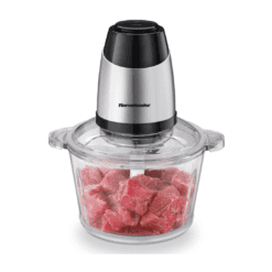 Electric Food Chopper, 8-Cup Food Processor by Homeleader, 2L Glass Bowl Grinder for Meat, 300W