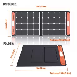 Jackery HTO587DG-USA SolarSaga 100-Watt Portable Solar Panel for Explorer 290/550/880/1000/1500 Power Station with built-in 2 USB Outputs