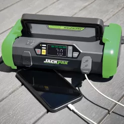 JACKPAK 5180050 150 PSI 2000 Amp Ultra Multi-function 4-in-1 Jump Starter, Air Compressor, Flashlight, and Portable Charger