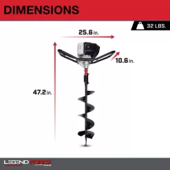 Legend Force 201125 52 cc 2-Cycle Gas Powered 1-Man Earth Auger with 8 in. Bit