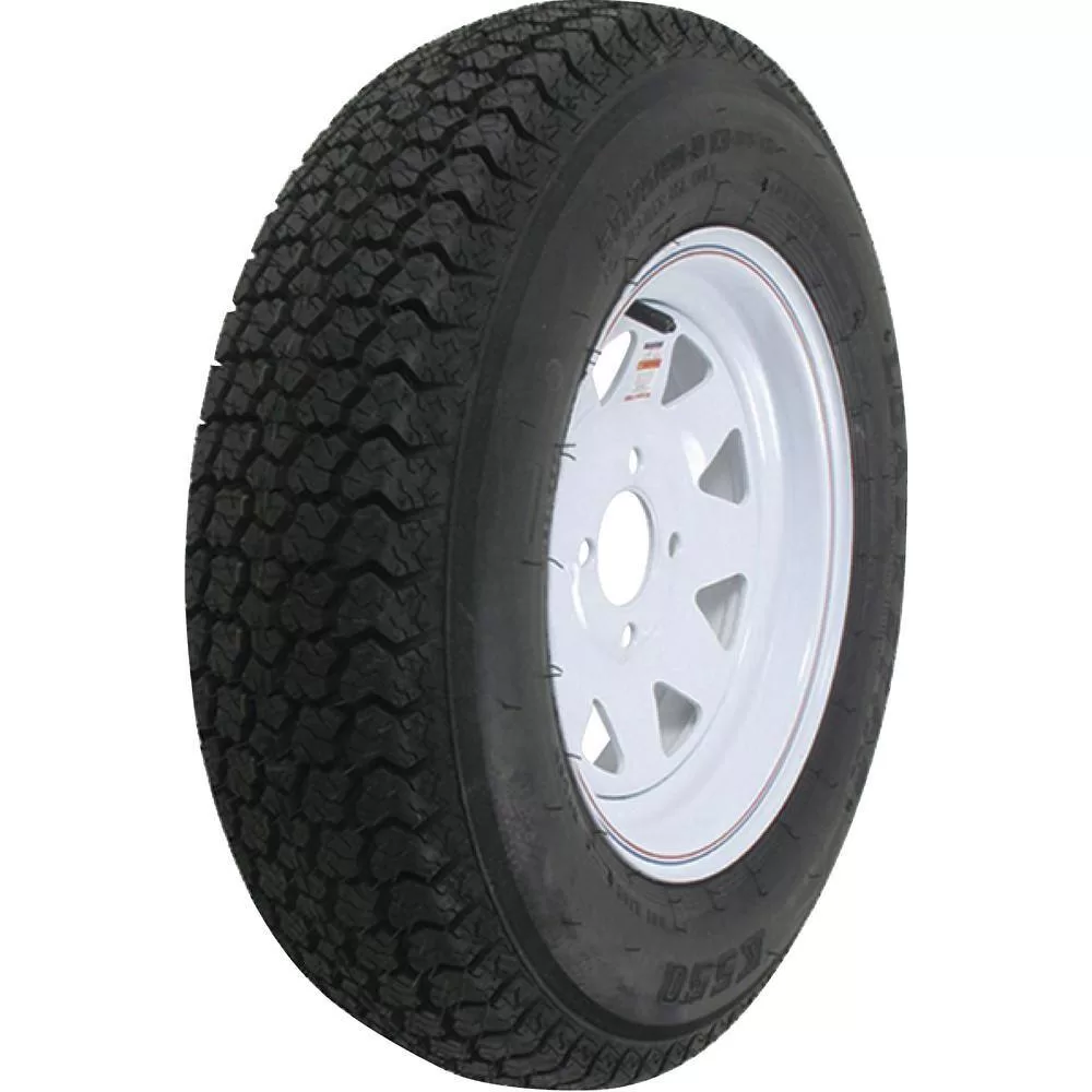 LOADSTAR 3S440 ST205/75D-14 K550 BIAS 1760 lb. Load Capacity White with Stripe 14 in. Bias Tire and Wheel Assembly
