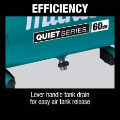 Makita MAC210Q Quiet Series 2 Gal. 135 PSI 1 HP Oil-Free Portable Corded Electric 60 dBA Air Compressor (6.5 CFM at 90 PSI)
