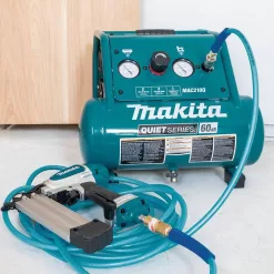 Makita MAC210Q Quiet Series 2 Gal. 135 PSI 1 HP Oil-Free Portable Corded Electric 60 dBA Air Compressor (6.5 CFM at 90 PSI)