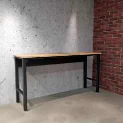 Manhattan Comfort 6GMC-CH Fortress 72.4 in. W x 20.5 in. D Steel Workbench Table in Charcoal Grey