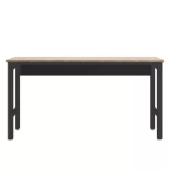 Manhattan Comfort 6GMC-CH Fortress 72.4 in. W x 20.5 in. D Steel Workbench Table in Charcoal Grey