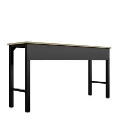 Manhattan Comfort 6GMC-CH Fortress 72.4 in. W x 20.5 in. D Steel Workbench Table in Charcoal Grey