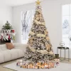 Maypex 300571 8 ft. Green Lighted Flocked Spruce Artificial Christmas Tree