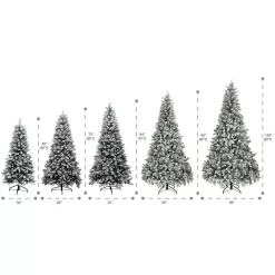 Maypex 300571 8 ft. Green Lighted Flocked Spruce Artificial Christmas Tree