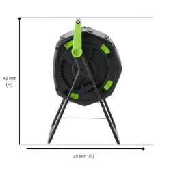 Maze RSI-MCT-180-CT 48 Gal. Geared 2 Compartment Compost Tumbler with Compost Cart