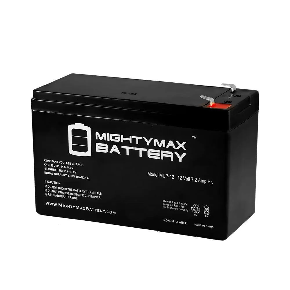 MIGHTY MAX BATTERY MAX3428993 12 Volt 7ah Rechargeable Battery with F1 (.187) Terminals - 10 Pack"