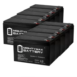 MIGHTY MAX BATTERY MAX3430380 12V 8Ah Fire Alarm Battery Replaces 12V 8Ah ELK-1280 - 10 Pack