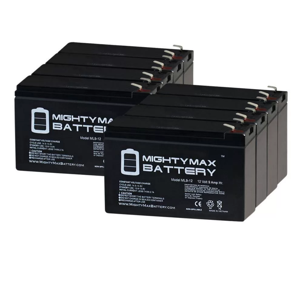 MIGHTY MAX BATTERY MAX3434105 12V 9Ah PowerWare PWHR1234W2FR Replacement UPS Battery - 8 Pack
