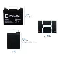 MIGHTY MAX BATTERY MAX3437139 ML35-12 - 12V 35AH U1 Deep Cycle AGM Solar Battery Replaces 33Ah, 34Ah, 36Ah - 2 Pack