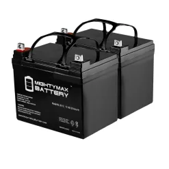 MIGHTY MAX BATTERY MAX3437139 ML35-12 - 12V 35AH U1 Deep Cycle AGM Solar Battery Replaces 33Ah, 34Ah, 36Ah - 2 Pack