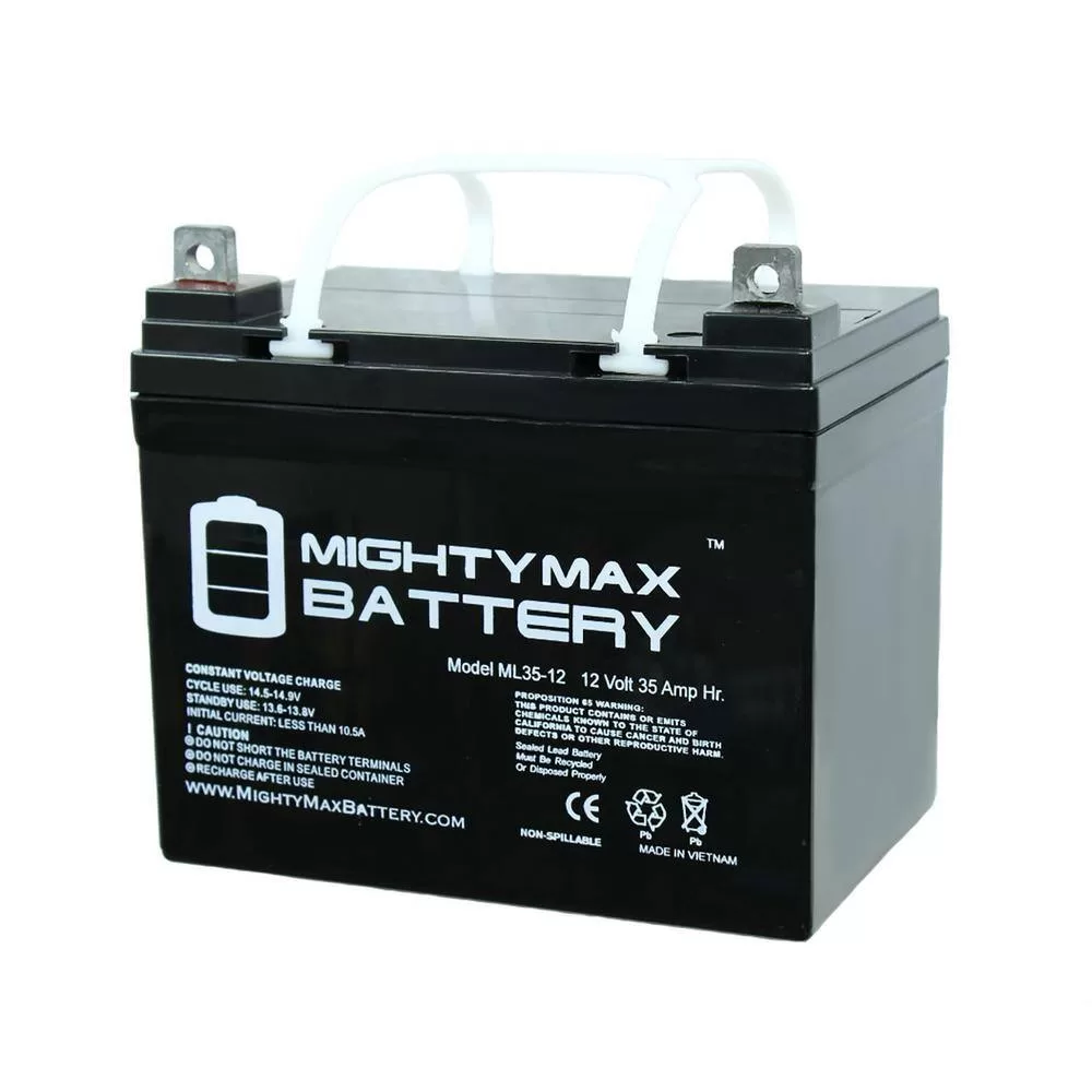 MIGHTY MAX BATTERY MAX3437139 ML35-12 - 12V 35AH U1 Deep Cycle AGM Solar Battery Replaces 33Ah, 34Ah, 36Ah - 2 Pack