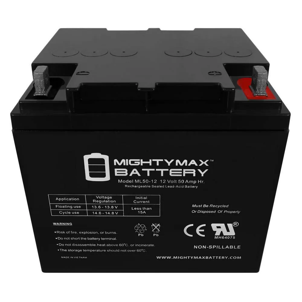 MIGHTY MAX BATTERY MAX3464862 ML50-12 -12V 50AH SLA Replaces MX-12400