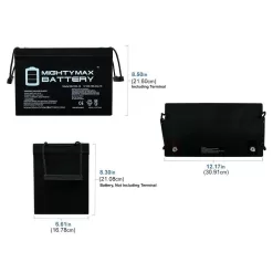 MIGHTY MAX BATTERY MAX3477905 12V 100Ah SLA AGM Battery for AC Solar Home System SHS12100