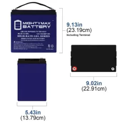 MIGHTY MAX BATTERY MAX3535318 12V 55AH GEL Battery for Quantum QG edge 2.0 Power Chair - 2 Pack