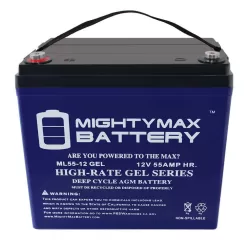MIGHTY MAX BATTERY MAX3535318 12V 55AH GEL Battery for Quantum QG edge 2.0 Power Chair - 2 Pack