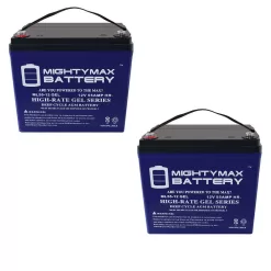 MIGHTY MAX BATTERY MAX3535318 12V 55AH GEL Battery for Quantum QG edge 2.0 Power Chair - 2 Pack