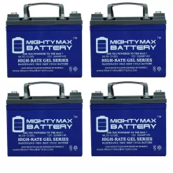 MIGHTY MAX BATTERY MAX3554292 12V 35Ah GEL Battery Replacement for Inverters, Signage - 4 Pack