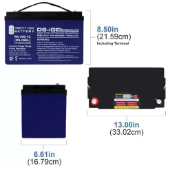 MIGHTY MAX BATTERY MAX3847878 12V 100AH GEL Battery Replacement for Kaddy E-Caddy Golf Cart