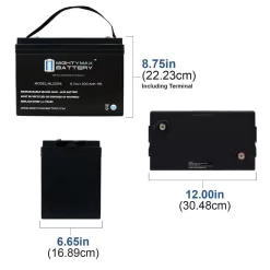 MIGHTY MAX BATTERY MAX3865879 6V 200AH SLA Battery Replacement for Golf Cart