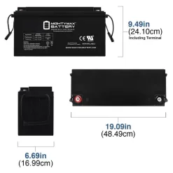 MIGHTY MAX BATTERY MAX3941580 12V 150AH SLA Replacement Battery for NPP NPD12-150