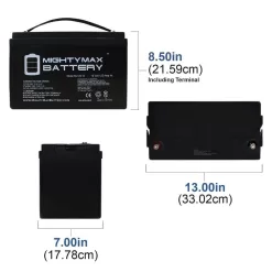 MIGHTY MAX BATTERY MAX3944251 12V 125AH SLA Battery Replaces Sumpro 75 Flood Control Sump Pump