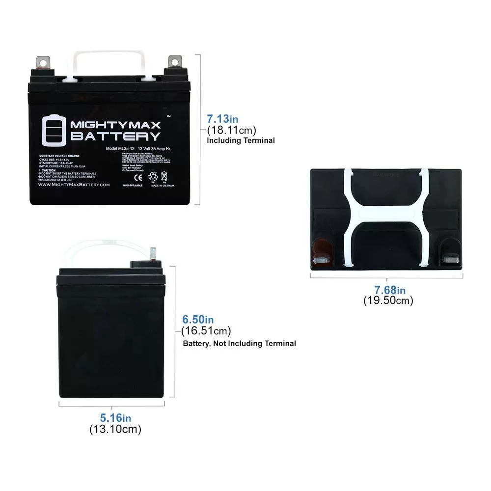 MIGHTY MAX BATTERY MAX3957472 12V 35AH SLA Replaces Jazzy Select GT Power Chair Scooter - 2 Pack