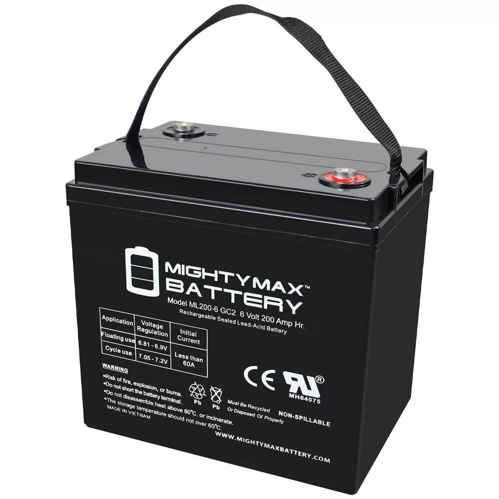 MIGHTY MAX BATTERY MAX3990011 6V 200AH SLA Replacement Battery Compatible with Deep Cycle Golf cart