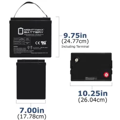 MIGHTY MAX BATTERY MAX3990015 6V 200AH SLA Replacement Battery Compatible with AGM GC2-XHD