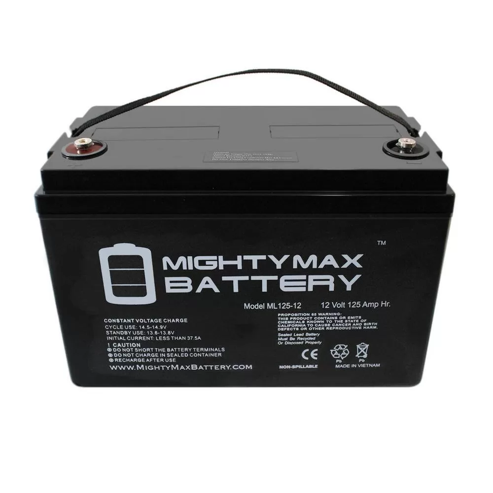 MIGHTY MAX BATTERY ML125-121 12-Volt 125 Ah Rechargeable Sealed Lead Acid (SLA) Battery