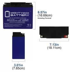 MIGHTY MAX BATTERY ML22-12GELMP2 12-Volt 22 Ah SLA (Sealed Lead Acid) GEL AGM Type Replacement Battery