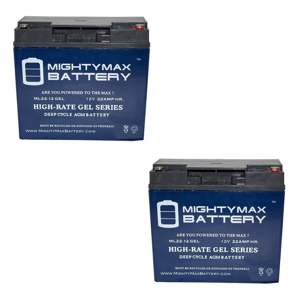 MIGHTY MAX BATTERY ML22-12GELMP2 12-Volt 22 Ah SLA (Sealed Lead Acid) GEL AGM Type Replacement Battery