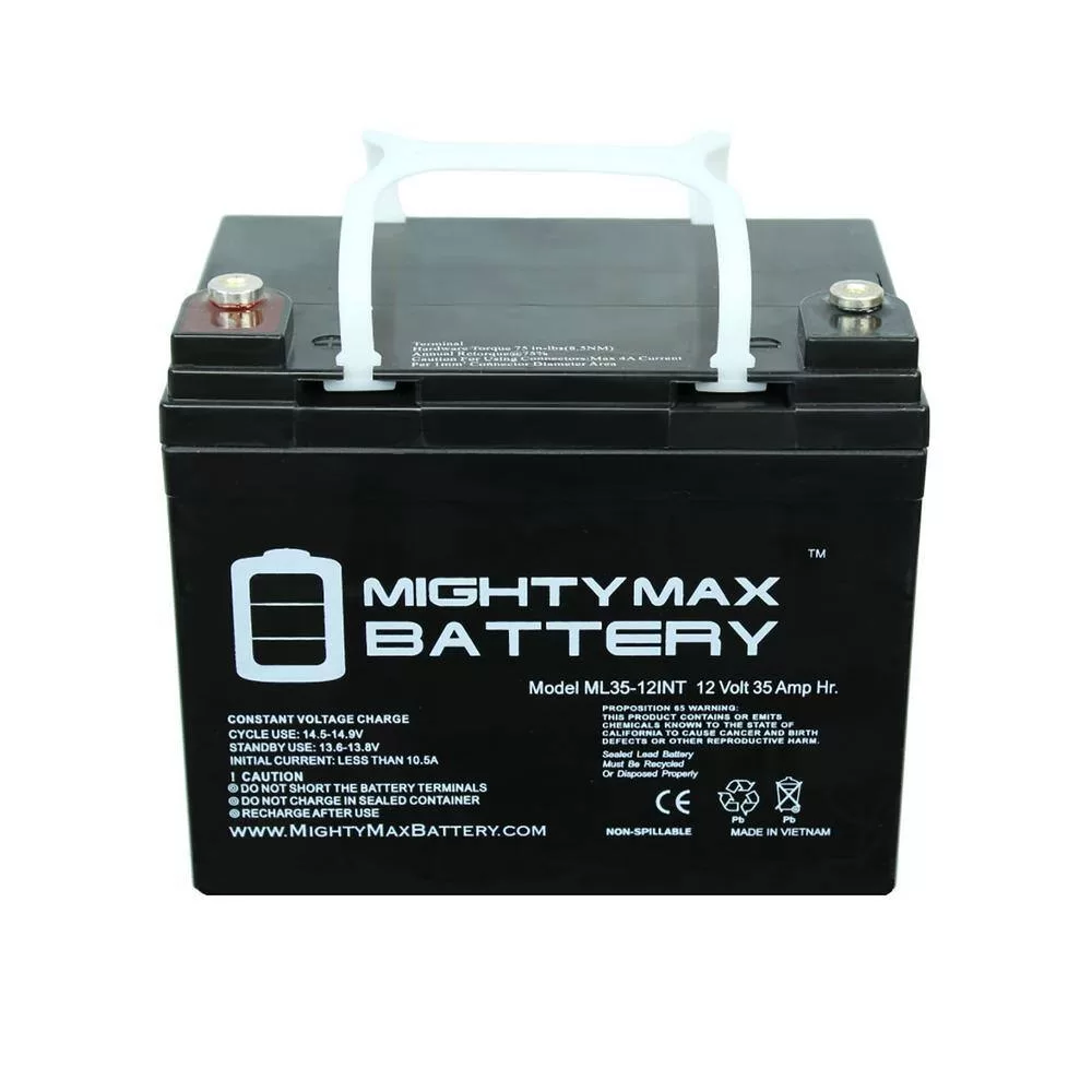 MIGHTY MAX BATTERY ML35-12INTMP2 12-Volt 35 Ah SLA (Sealed Lead Acid) AGM Internal Medical Mobility Replacement Battery (2-Pack)
