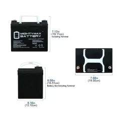 MIGHTY MAX BATTERY ML35-12INTMP2 12-Volt 35 Ah SLA (Sealed Lead Acid) AGM Internal Medical Mobility Replacement Battery (2-Pack)