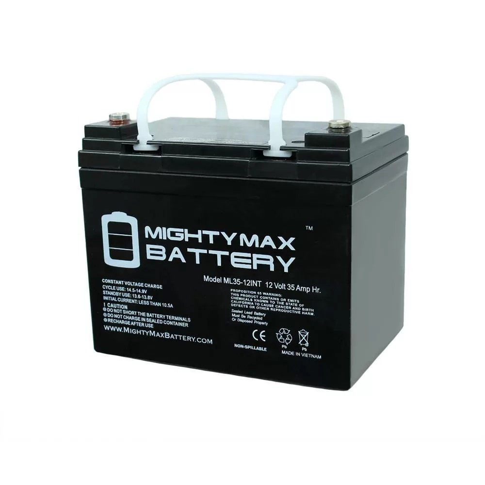 MIGHTY MAX BATTERY ML35-12INTMP2 12-Volt 35 Ah SLA (Sealed Lead Acid) AGM Internal Medical Mobility Replacement Battery (2-Pack)