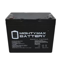 MIGHTY MAX BATTERY ML75-12 12-Volt 75 Ah Rechargeable Sealed Lead Acid (SLA) Battery