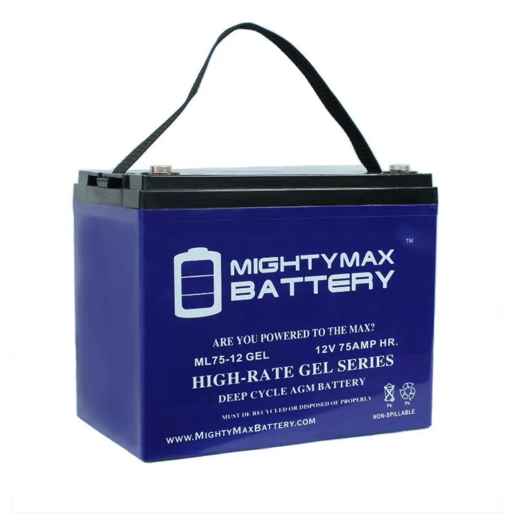 MIGHTY MAX BATTERY ML75-12GEL 12-Volt 75 Ah GEL Rechargeable Sealed Lead Acid (SLA) Battery