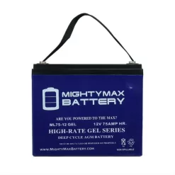 MIGHTY MAX BATTERY ML75-12GEL 12-Volt 75 Ah GEL Rechargeable Sealed Lead Acid (SLA) Battery
