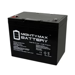 MIGHTY MAX BATTERY ML75-12INT 12-Volt 75 Ah Rechargeable Sealed Lead Acid (SLA) Internal Thread Battery
