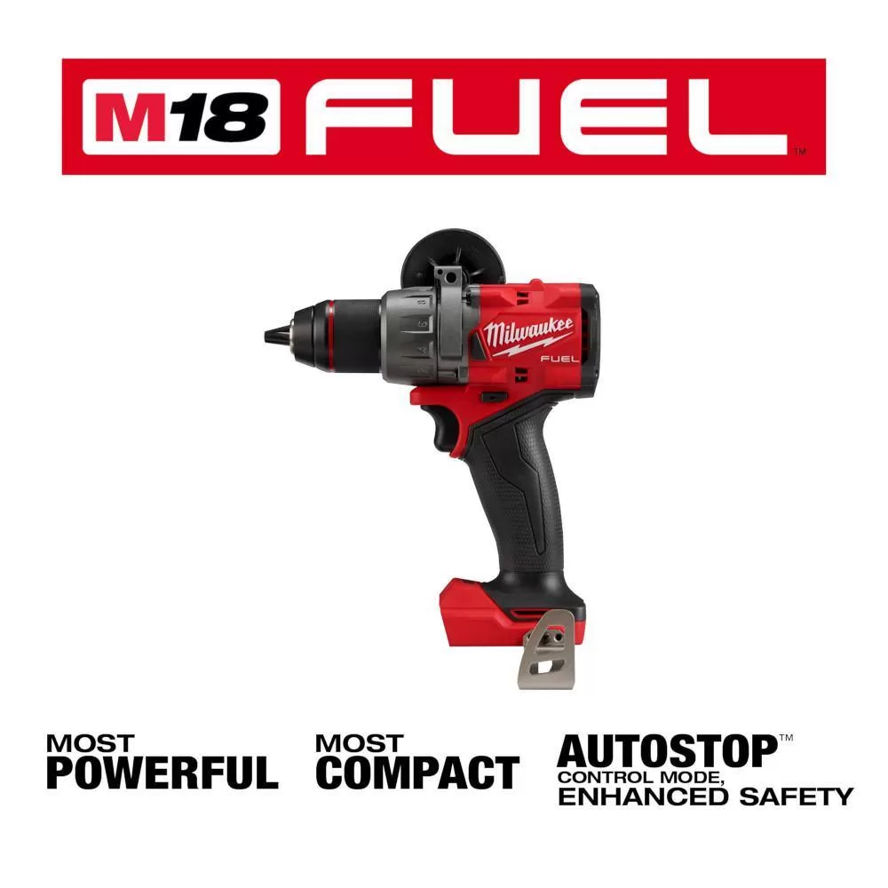 Milwaukee M18 FUEL 18V Lithium-Ion Brushless Cordless Hammer Drill (Tool-Only) W/SHOCKWAVE Carbide Hammer Drill Bit Set (5-Piece)