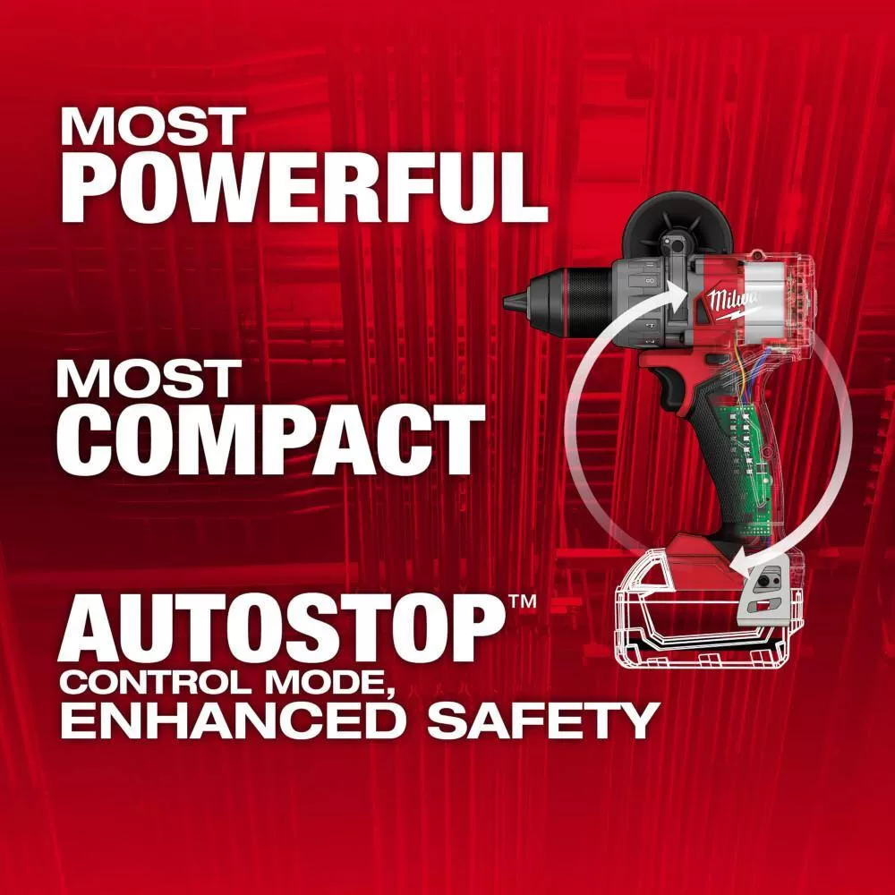 Milwaukee M18 FUEL 18V Lithium-Ion Brushless Cordless Hammer Drill (Tool-Only) W/SHOCKWAVE Carbide Hammer Drill Bit Set (5-Piece)