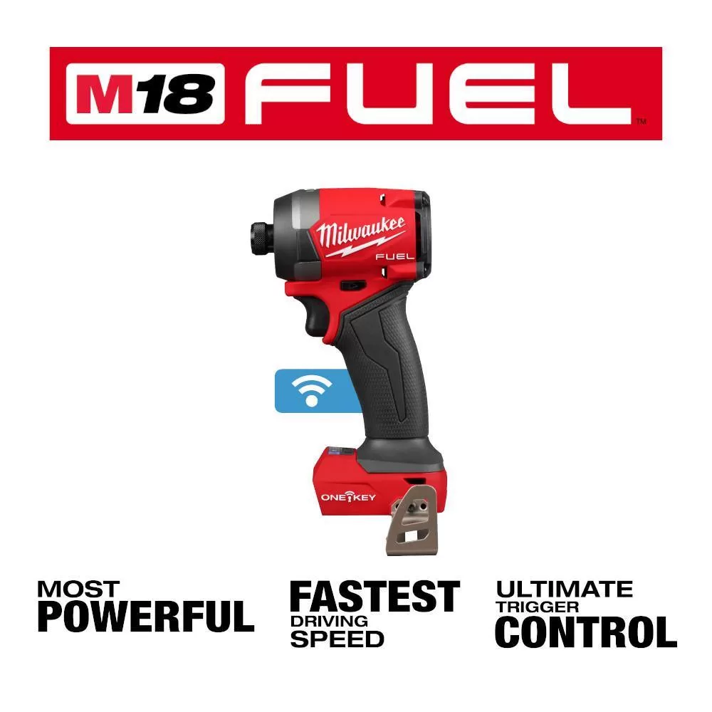 Milwaukee 2957-20 M18 FUEL ONE-KEY 18V Lithium-Ion Brushless Cordless 1/4 in. Hex Impact Driver (Tool-Only)