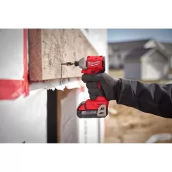 Milwaukee 3650-21P M18 18-Volt Lithium-Ion Compact Brushless Cordless 1/4 in. Impact Driver Kit with One 2.0 Ah Battery, Charger & Tool Bag