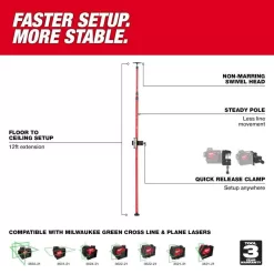 Milwaukee 48-35-1511 12 ft. Telescoping Laser Level Pole
